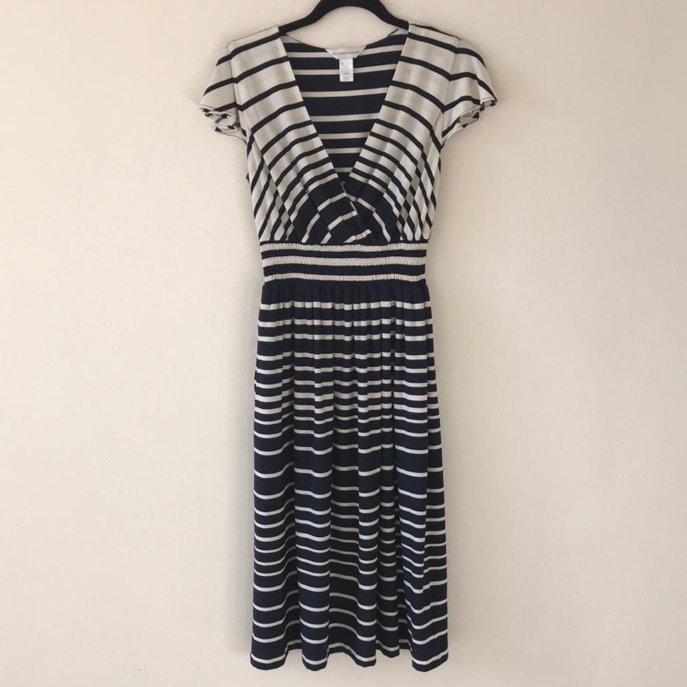 Navy & Ivory Dress w. Pockets